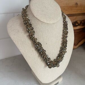 Faceted Smoky Crystal Cluster Necklace - Women's Jewelry
